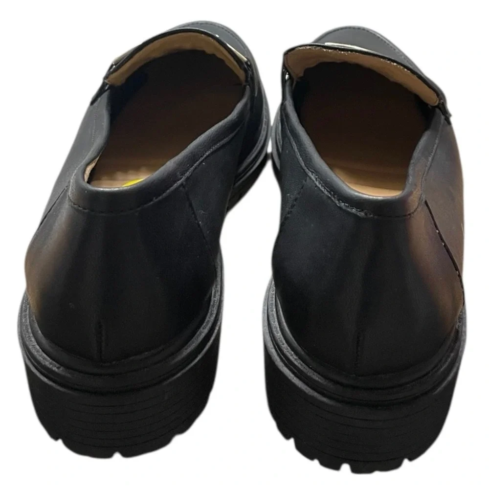 Rachel Zoe‎ Mila Black Leather Platform Loafers Women's Size 9